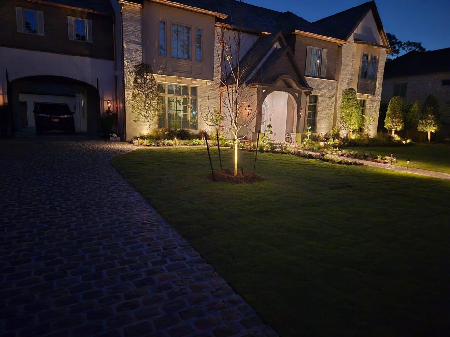 Picture showing tree and plants frontyard landscaping